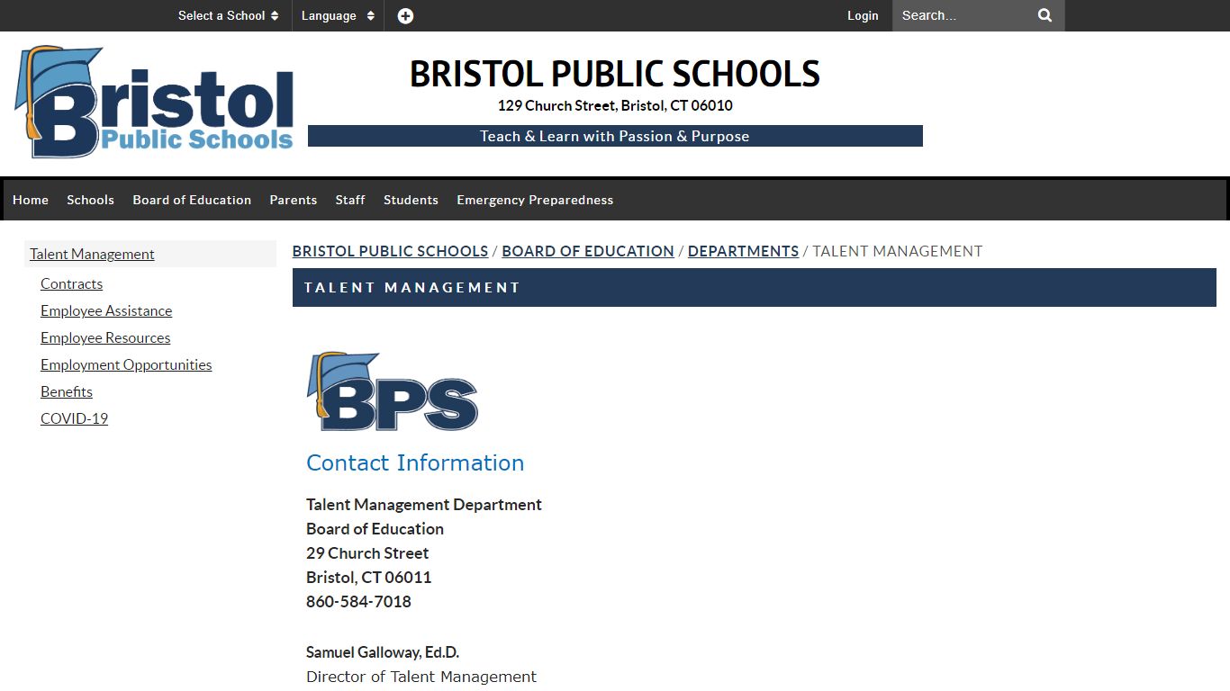 Talent Management - Bristol Public Schools